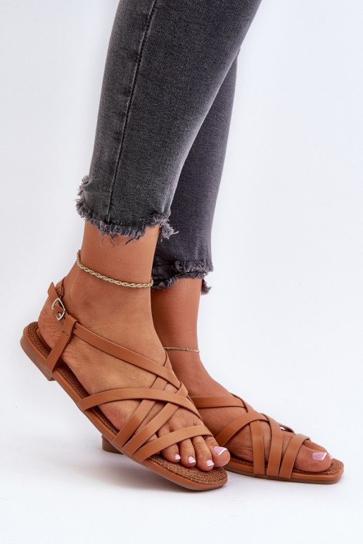 Sandálias rasteiras para mulheres Big Star NN274013 cor marrom