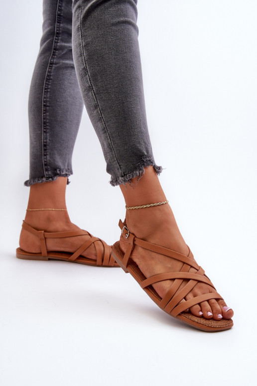 Sandálias rasteiras para mulheres Big Star NN274013 cor marrom