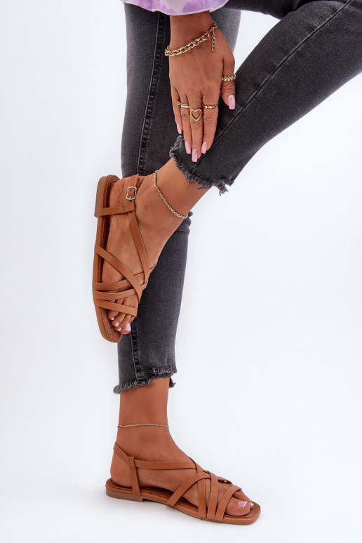 Sandálias rasteiras para mulheres Big Star NN274013 cor marrom