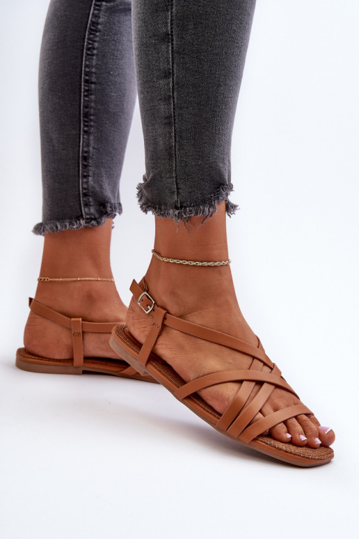 Sandálias rasteiras para mulheres Big Star NN274013 cor marrom