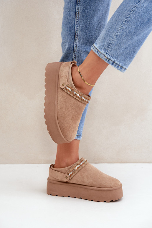 Botas de neve Com decorações Haftem bege Selithria