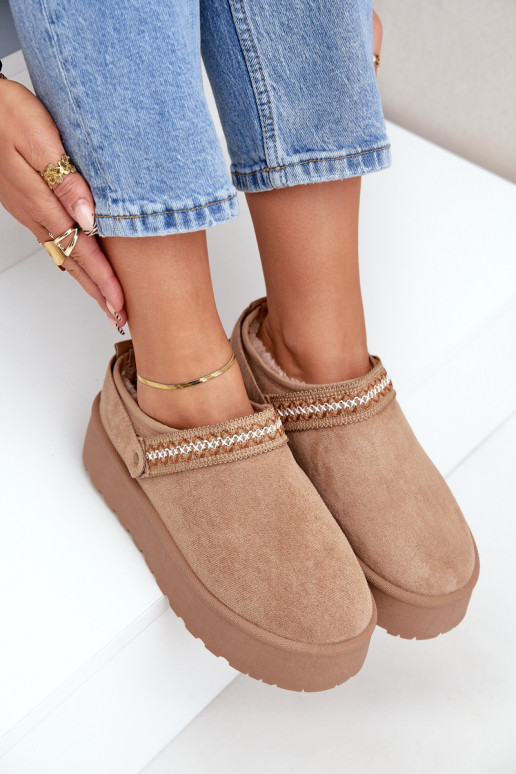 Botas de neve Com decorações Haftem bege Selithria