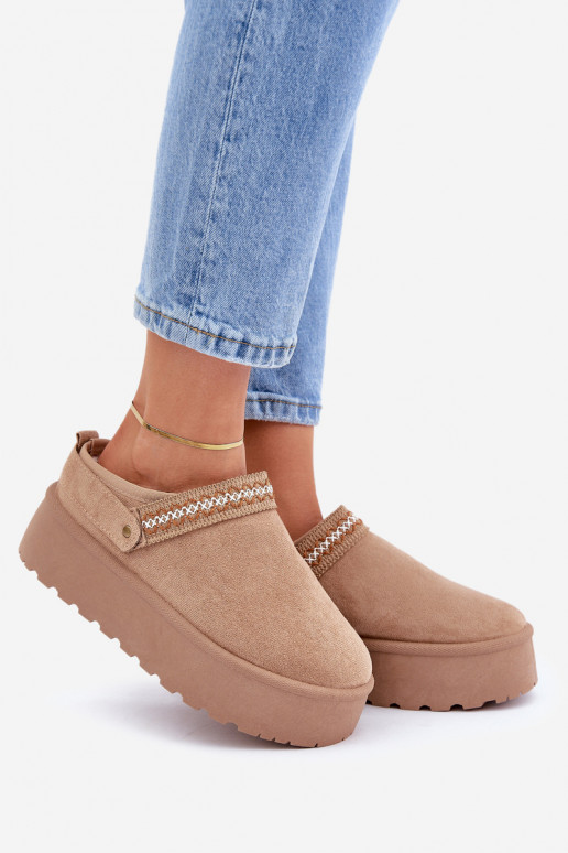 Botas de neve Com decorações Haftem bege Selithria