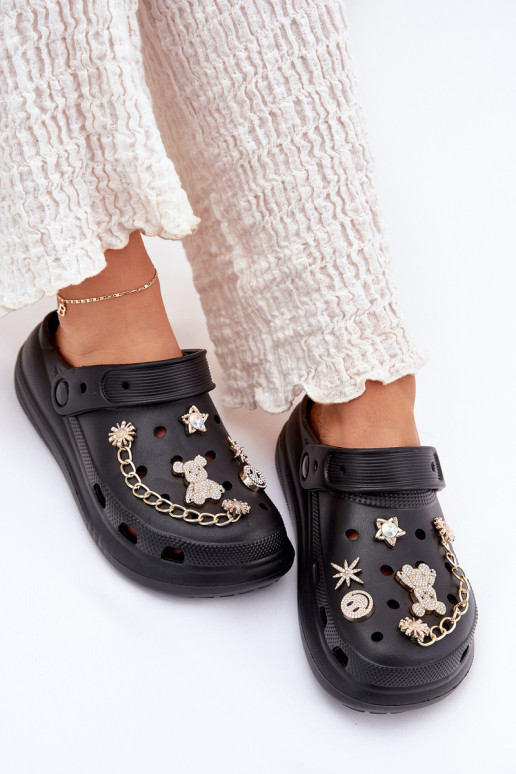 Chinelos leves Chinelos femininosPrzypinkami cor preta Linaviela