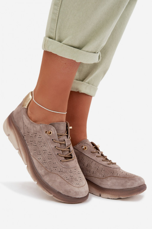 Pele À modalo de tênis Feminino com elementos abertos Sergio Leone SP-002 cor cinza