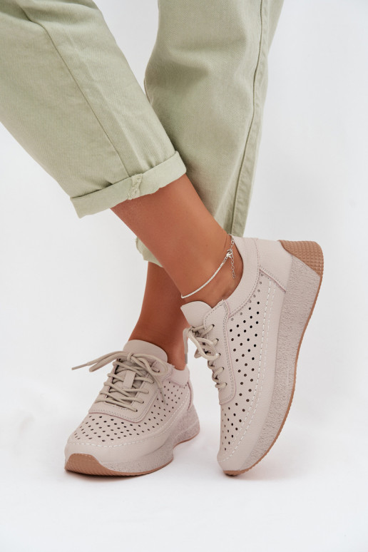 Pele sapato À modalo de tênis Feminino com elementos abertos Sergio Leone SP-013 cor cinza