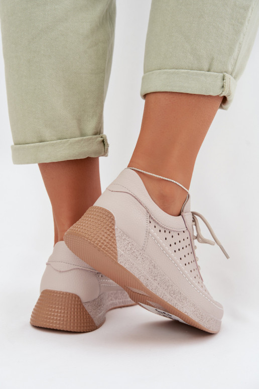 Pele sapato À modalo de tênis Feminino com elementos abertos Sergio Leone SP-013 cor cinza