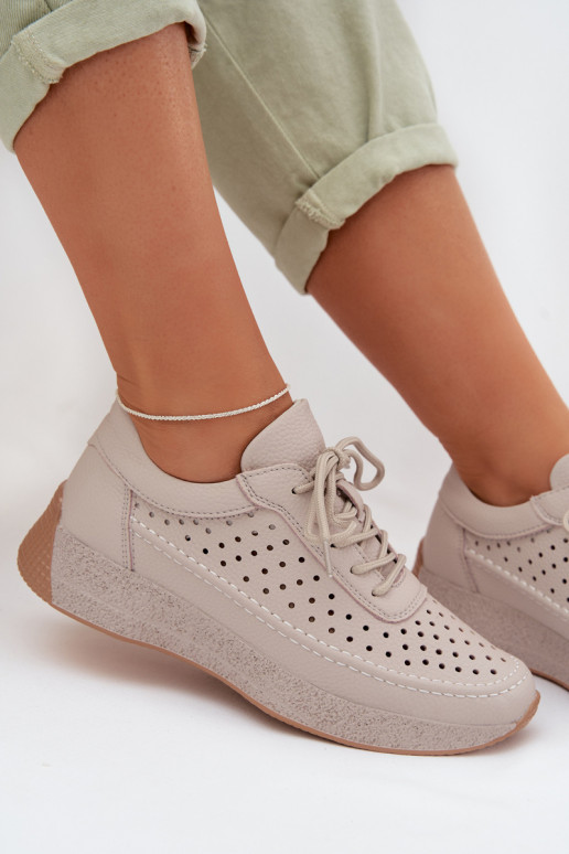 Pele sapato À modalo de tênis Feminino com elementos abertos Sergio Leone SP-013 cor cinza