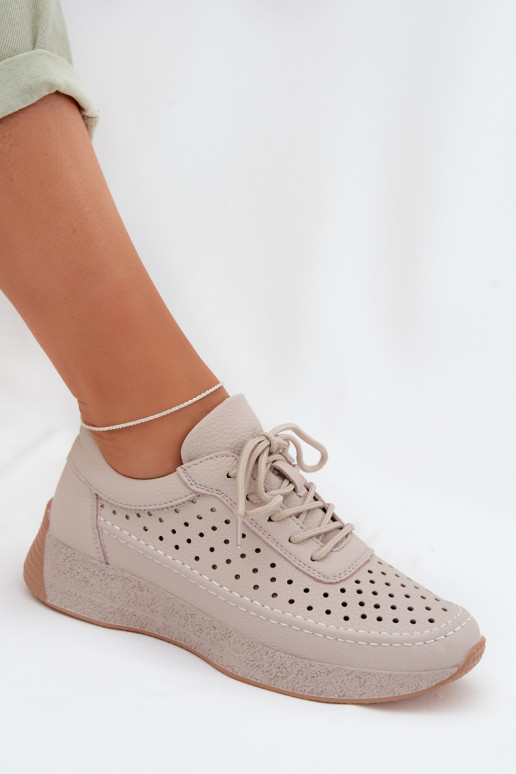 Pele sapato À modalo de tênis Feminino com elementos abertos Sergio Leone SP-013 cor cinza