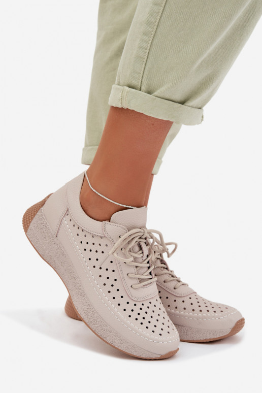 Pele sapato À modalo de tênis Feminino com elementos abertos Sergio Leone SP-013 cor cinza