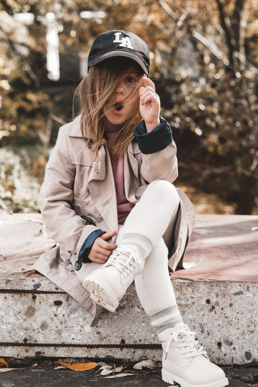 Botas infantis quentes cor de marfim Dexter