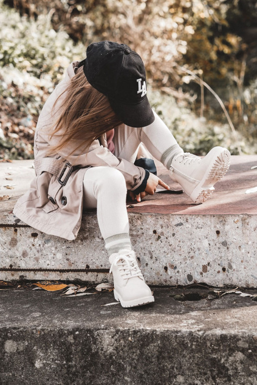 Botas infantis quentes cor de marfim Dexter