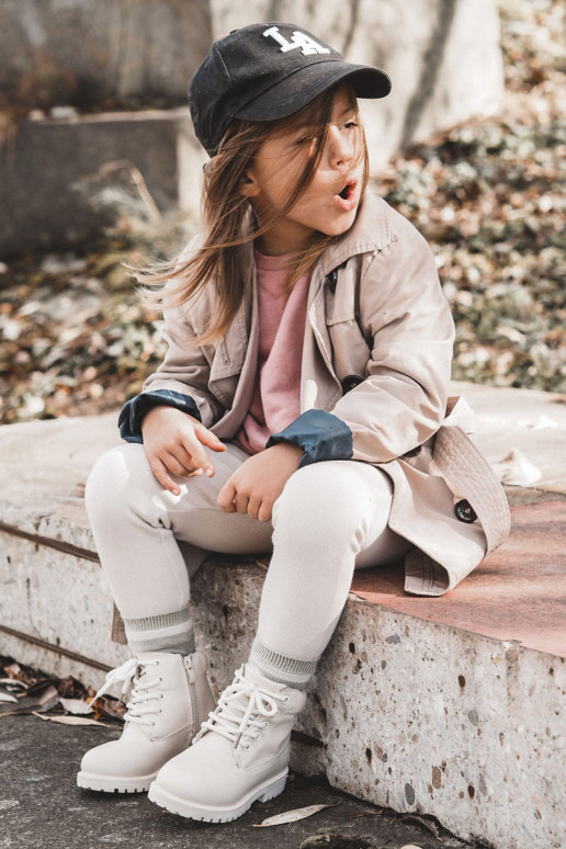 Botas infantis quentes cor de marfim Dexter