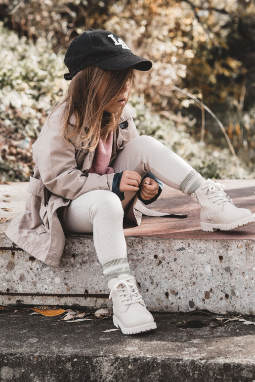 Botas infantis quentes cor de marfim Dexter