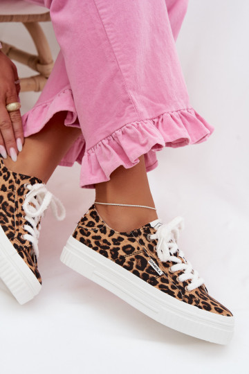 Sapatos de lazer com uma plataforma O`NEILL SPINNA C EMOMEN LOEM 90261009.92A com padrões de pele de leopardo