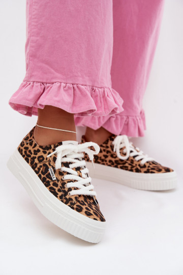 Sapatos de lazer com uma plataforma O`NEILL SPINNA C EMOMEN LOEM 90261009.92A com padrões de pele de leopardo 2