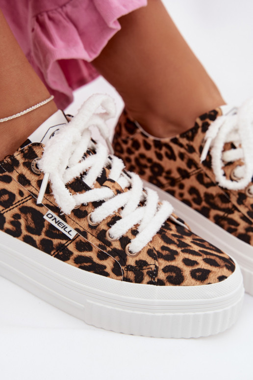 Sapatos de lazer com uma plataforma O`NEILL SPINNA C EMOMEN LOEM 90261009.92A com padrões de pele de leopardo