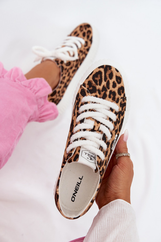 Sapatos de lazer com uma plataforma O`NEILL SPINNA C EMOMEN LOEM 90261009.92A com padrões de pele de leopardo