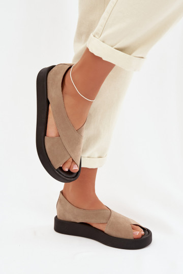 Sandálias femininasHabilitadoturalnego de camurçau Zazoo 3196 bege