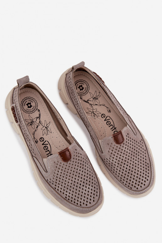 com elementos abertos sapatoHabilitadoturalnego de camurçau cor cinza Ravinette