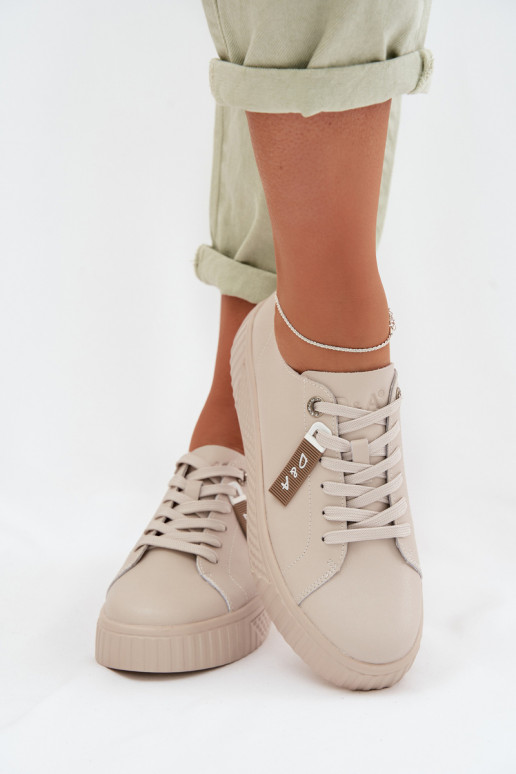 À modalo de tênis FemininoHabilitadoturalnej Skóry D&A GR61-5591 bege