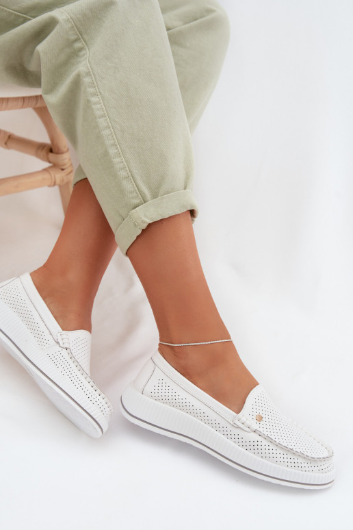 sapato FemininoHabilitadoturalnej Skóry S.Barski GR61-5980 cor branca