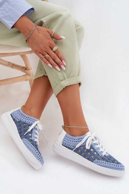 com escritos Pele sapato Feminino D&A GR61-5951 cor azul