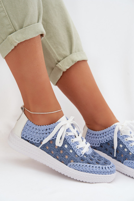 com escritos Pele sapato Feminino D&A GR61-5951 cor azul