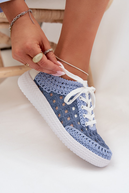 com escritos Pele sapato Feminino D&A GR61-5951 cor azul