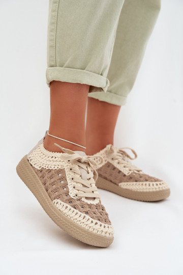 Botas femininas bege estampadas em couro D&A GR61-5951