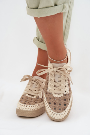 Botas femininas bege estampadas em couro D&A GR61-5951 2