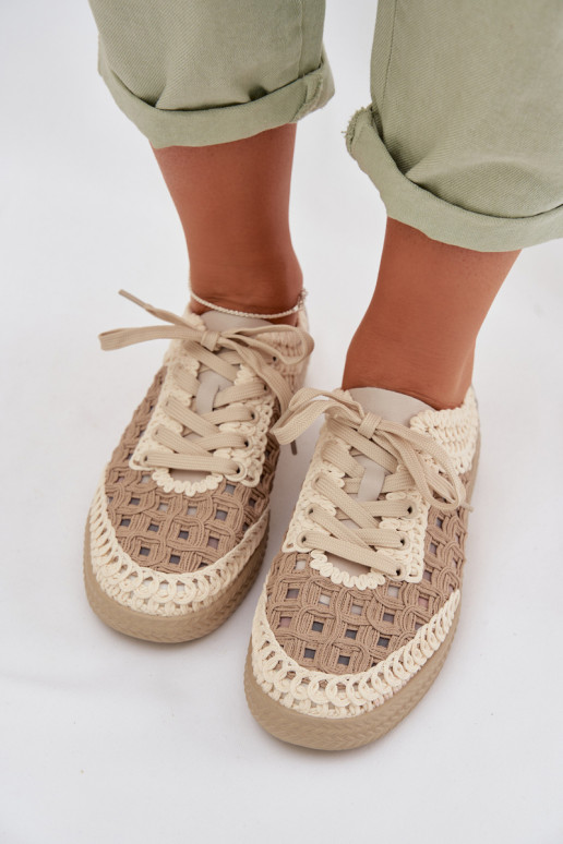 com escritos Pele sapato Feminino D&A GR61-5951 bege