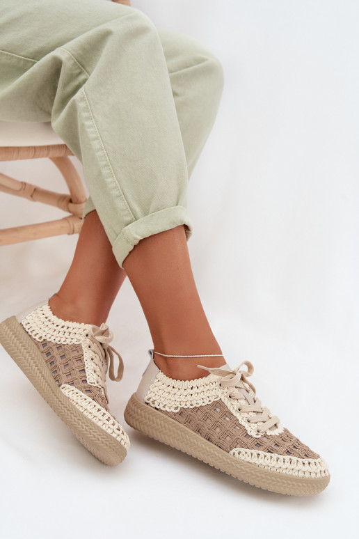 com escritos Pele sapato Feminino D&A GR61-5951 bege