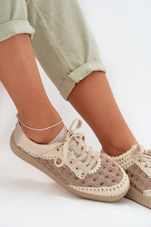 com escritos Pele sapato Feminino D&A GR61-5951 bege