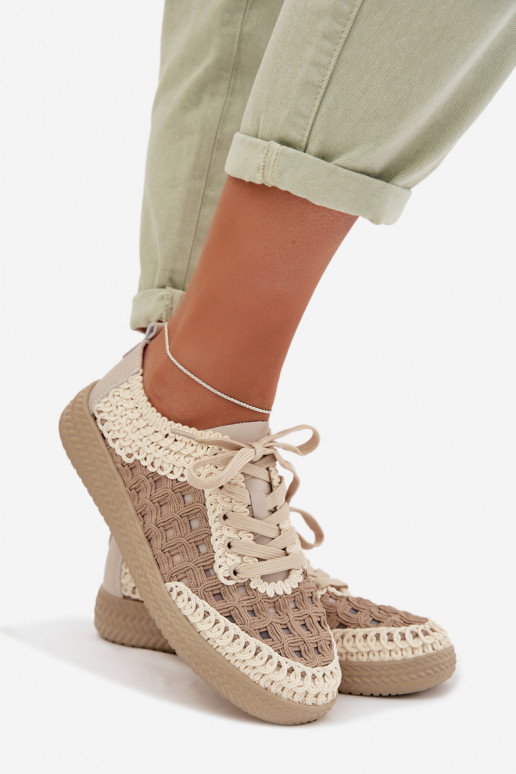 com escritos Pele sapato Feminino D&A GR61-5951 bege