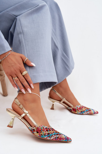 sandálias estampadas Feminino com salto Cores diferentes Selinae