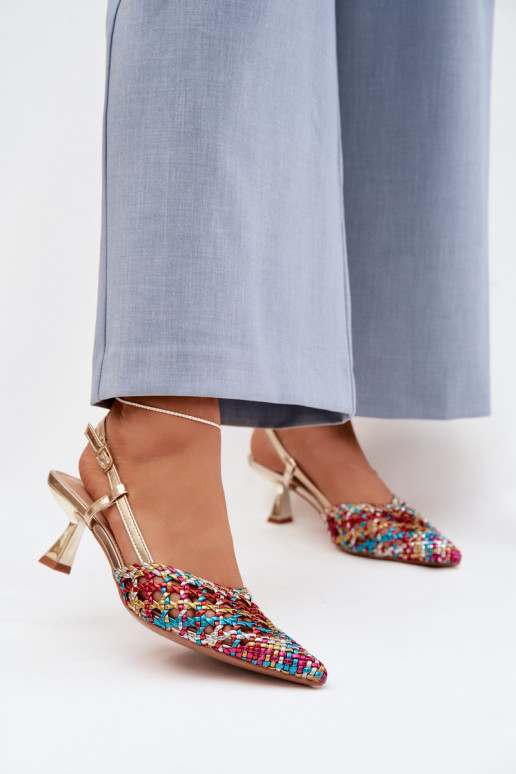 sandálias estampadas Feminino com salto Cores diferentes Selinae