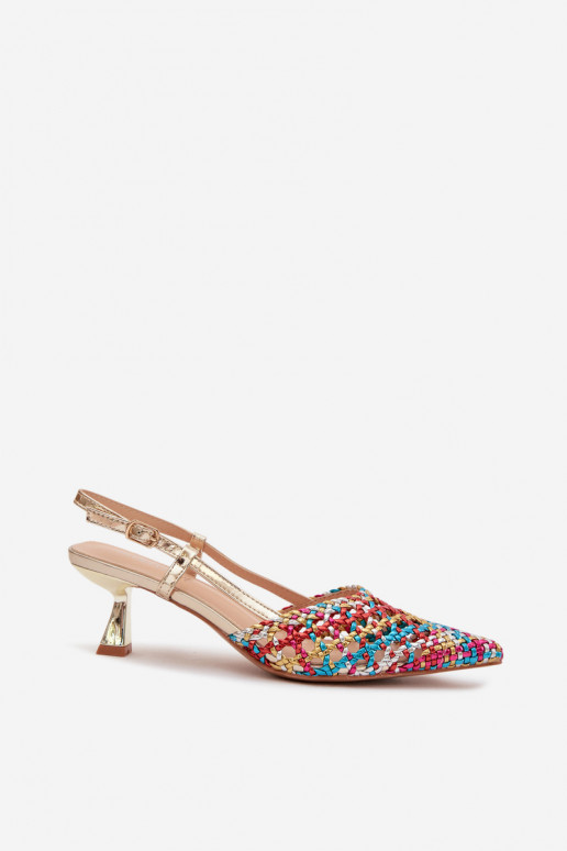 sandálias estampadas Feminino com salto Cores diferentes Selinae