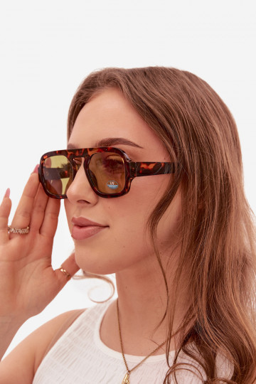 Feminino Oculos de solFiltrem UV marrom-cor verde 2