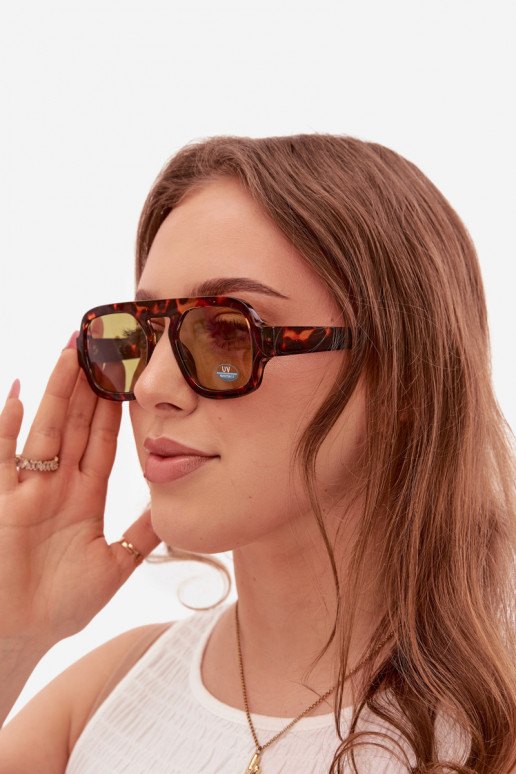 Feminino Oculos de solFiltrem UV marrom-cor verde