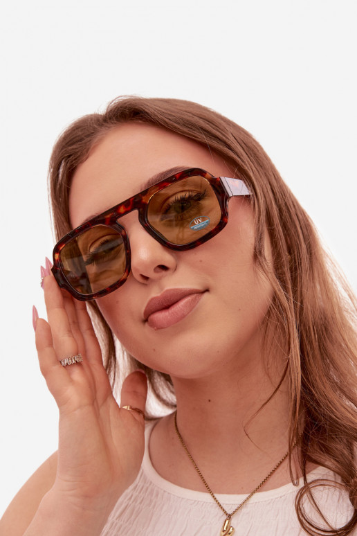 Feminino Oculos de solFiltrem UV marrom-cor verde