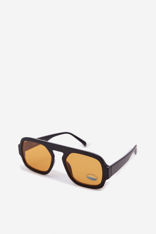 Feminino Oculos de solFiltrem UV Preto e-cor laranja