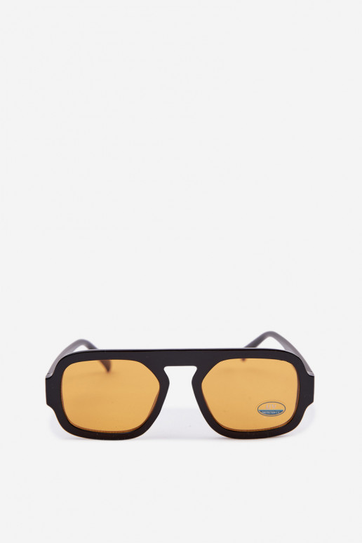 Feminino Oculos de solFiltrem UV Preto e-cor laranja