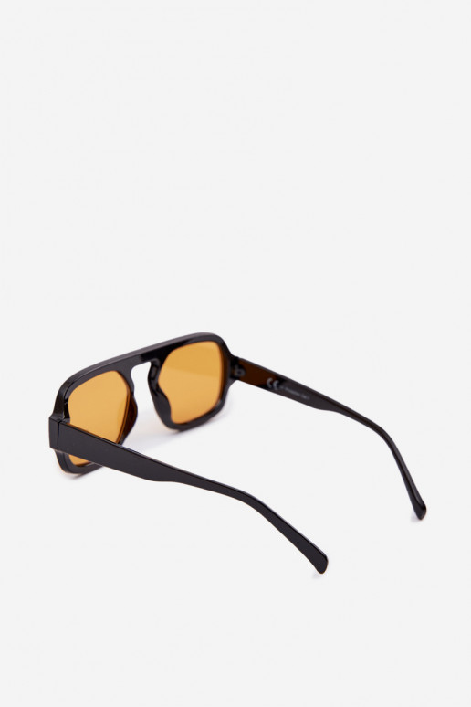 Feminino Oculos de solFiltrem UV Preto e-cor laranja