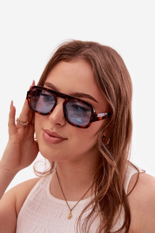 Feminino Oculos de solFiltrem UV marrom-cor azul