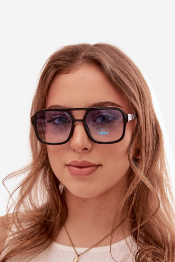 Oculos de sol Feminino Preto e-cor laranja 2