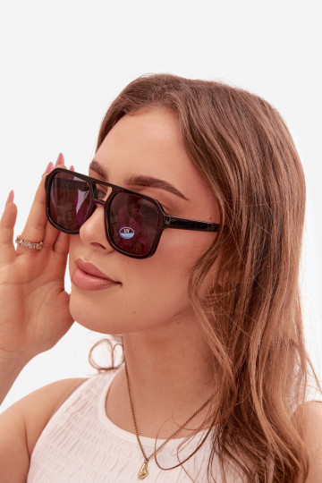 Oculos de sol Feminino Preto e-cor azul 2