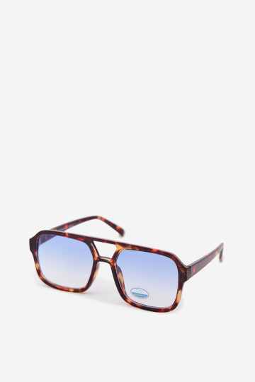 Oculos de sol Feminino marrom-cor azul