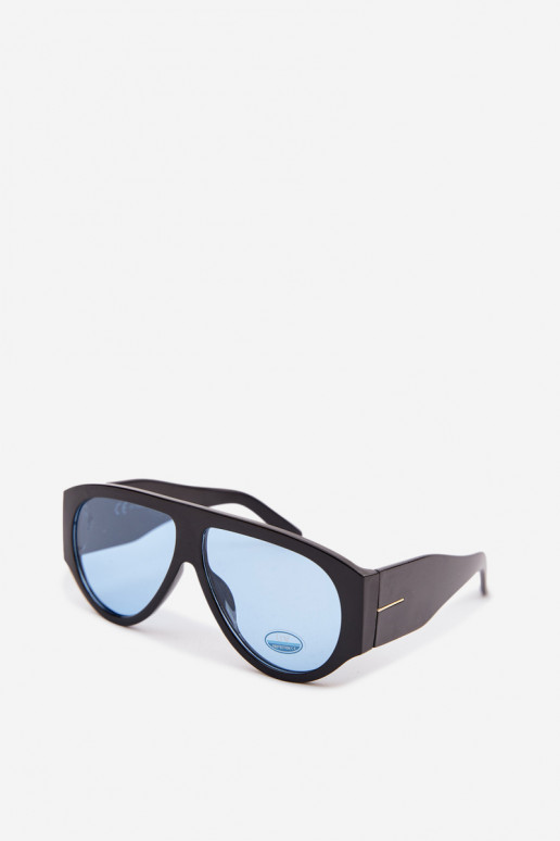 Feminino Oculos de sol Preto e-cor azul