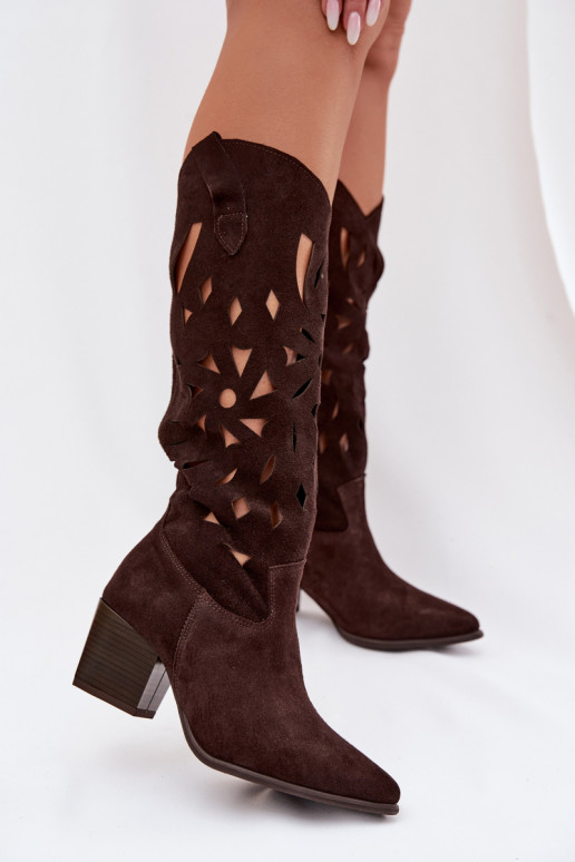 com elementos abertos botasHabilitadoturalnego de camurçau Zazoo 3167 CzekoladoParae